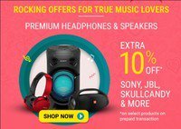 Flipkart: 10% Instant Discount with All Debit Cards, Credit Cards, NetBanking upto Rs.1000 on Audio devices.
