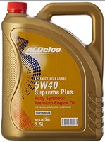 ACDelco A19347398 Supreme Plus Fully Synthetic 5W-40 SN/CF (ACEA A3/B4) Engine Oil for Petrol and Diesel Cars (3.5 L)