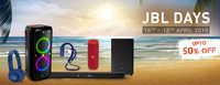 JBL Days : JBL SoundGear @53% Off, Cinema SB150 @52% Off, Reflect Mini BT @50% Off, C150SI @46% Off, Flip 3 @37% Off Cinema SB350 @37% Off + Win VIP Box Tickets of Delhi Capitals (16th - 18th April)
