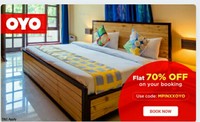 OYO: Flat 70% OFF On OYO Rooms Hotel Booking (Code: MPINXXOYO)