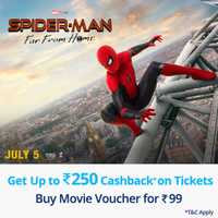 Paytm offer on Spiderman Movie Tickets - Get 100% Cashback upto 250 on Spiderman : Far from Home movie tickets