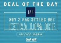 NNNOW Deal Of The Day : Buy 2 "GAP" Styles Get Extra 10% OFF