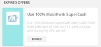 100% Mobikwik SuperCash Redeem Offer 