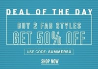 NNNOW Deal Of The Day : Buy 2 Fab Styles Get 50% OFF