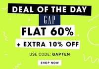 NNNOW Deal Of The Day : Flat 60% OFF + Extra 10% OFF on GAP Clothing