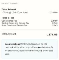 BUG - 50% Cashback On FIRST Movie Tickets