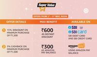 Amazon Super Value Day : 15% discount with SBI Cards (1 - 3May)