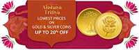 Akshaya Tritiya Store: Up to 20% Off on Gold Coins & Silver Coins + Up to 100% off jewelry making charges