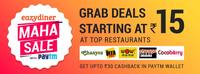 Eazydiner - Grab deals starting at JUST Rs.15 from 11 am onwards