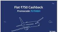 Flat 750 cashback on one flight ticket booking on Paytm (all users)