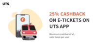(offer extended) UTS unreserved train ticket 25% Upto 50 on FREECHARGE (not repost) 