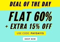 NNNOW Deal Of The Day : Flat 60% OFF + Extra 15% OFF on Apparels and Accessories