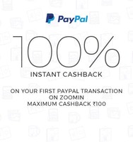 Zoomin 100% upto 100 cashback via PayPal (Old users, first time on Zoomin)