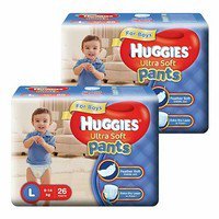 Huggies Ultra Soft Pants Diapers for Boys, Large (2 X Pack of 26)

