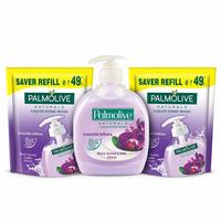 Palmolive Naturals Hand Wash Black Orchid & Milk - 250 ml Pump with Palmolive Naturals Hand Wash Black Orchid & Milk - 185 ml Refill (Pack of 2) 