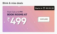 Oyo Flash :Sale At 2 pm Rooms @ 499 ( Code : FLASHSALE499)