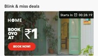 Oyo Rooms: Flash Sale At 4 pm Book Room @ Rs 1