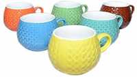 Floral Multicolor Outside Tea Cups Set of 6