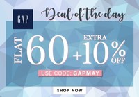 NNNOW Deal Of The Day : Flat 60% OFF + Extra 10% OFF on GAP Clothing and Accessories