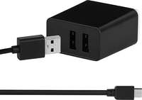 Billion 5V 3A ESU431 Dual Port Mobile Charger  (Black, Cable Included)