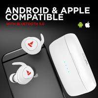 boAt Airdopes 411 True Wireless Earbuds (Bluetooth V5.0) with Sleek Design and a Carrying Case (500mAh), Multi-Function Button with Voice Assistant and in-Built mic (White) 
