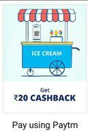 PayTm : ICE Cream Cart Get Flat 20 Cashback On 20 Or More ( Min 2 Transaction)