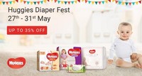 Huggies Diaper Fest (27th-31st May) | Upto 35% OFF on Diapers + Buy More Save More Combo Offer also Available on Few