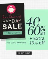 NNNOW Payday Sale (1st-5th June) Upto 60% OFF + Extra 10% OFF on Apparels and Accessories