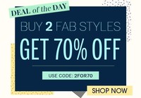 NNNOW Deal Of the day : Buy 2 Fab Styles Get 70% OFF