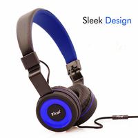 PTron Mamba Headphone Stereo Wired Earphone On-Ear Headset with Mic for All Smartphones (Blue)