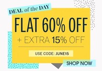 NNNOW Deal Of the day : Flat 60% OFF + Extra 15% OFF on Apparels and Accessories