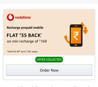 Amazon - Rs 35 cashback on Vodafone and Idea recharge of Rs 169 and above