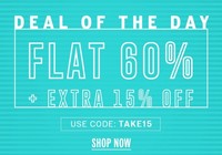 NNNOW Deal Of the day : Flat 60% off + Extra 15% off on Clothing and Accessories
