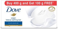 Dove Cream Beauty Bathing Bars (Buy 400gm + 100gm Free) (Buy 3 at 180 each)
