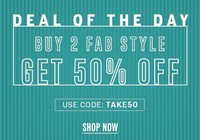 NNNOW Deal Of the day : Buy 2 Fab Styles and Get 50% OFF