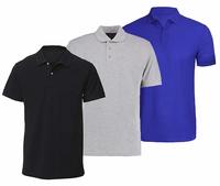 UMAGRI Men's Regular Casual Polo Half Sleeves Striped Neck Cotton Tshirt (Pack of 3)