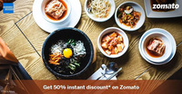 Zomato 35% discount using Amex cards on India match days and finals (Selected restaurants)