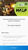 ola ride 25 rs. or 50% supercash use on cab booking via mobikwik