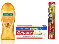 Colgate Palmolive Feel good Essential Oil Bodywash Combo - 250 ml with Total Advance Health Toothpaste - 240 g and Toothbrush 360 Degree Charcoal gold Soft Bristles