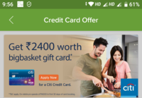 LOOT NO COST BIGBASKET CITIBANK REWARD CARD WITH FREE RS.2400 VOUCHER