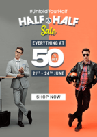 NNNOW Half Half Sale : Everything at 50% off 21st-24th June