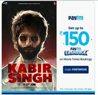 PayTm : Get 50% Cashback Upto 150 On Movie Tickets ( New User)