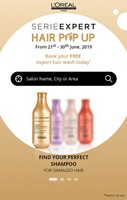 L'Oreal India get FREE Expert Hair Wash at a Salon