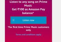Free Rs.200 Amazon Voucher For streaming Music On Amazon Prime Music App 1st 40000 Users