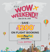 Book Flights Through PayPal and Save Rs.1200 @ Easemytrip