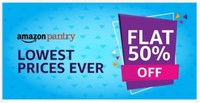 Amazon Pantry : Flat 50% Cashback upto 1000 plus 15% with Axis Bank. 