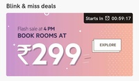 Oyo Rooms Flash Sale @ 4PM :- Book Hotels @ 299₹ 