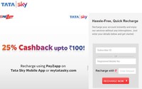 25% Cashback upto Rs.100! Recharge using PayZapp on Tata Sky Mobile App or mytatasky.com