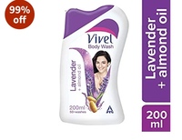 [ pantry ] Vivel Body Wash, Lavender and Almond Oil, 200ml with Free Vivel Loofah 