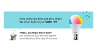 Wipro Smart 9W Bulb for Rs. 99 ( order through Echo devices or Amazon Music or Alexa app)